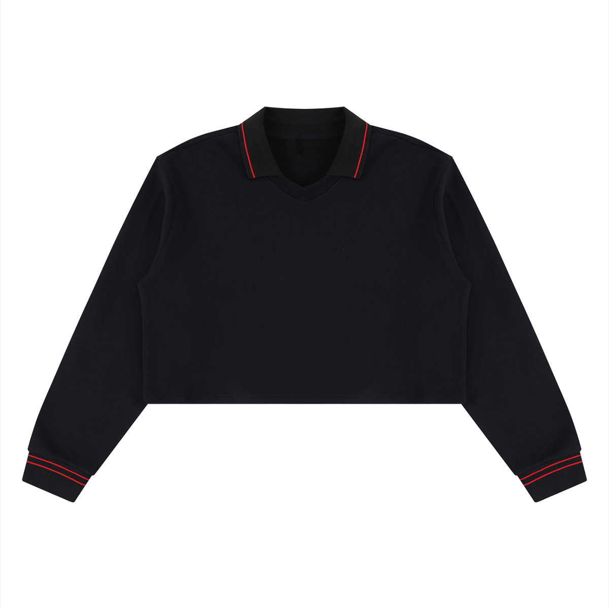 Women's Crop Collared Sweatshirt in black
