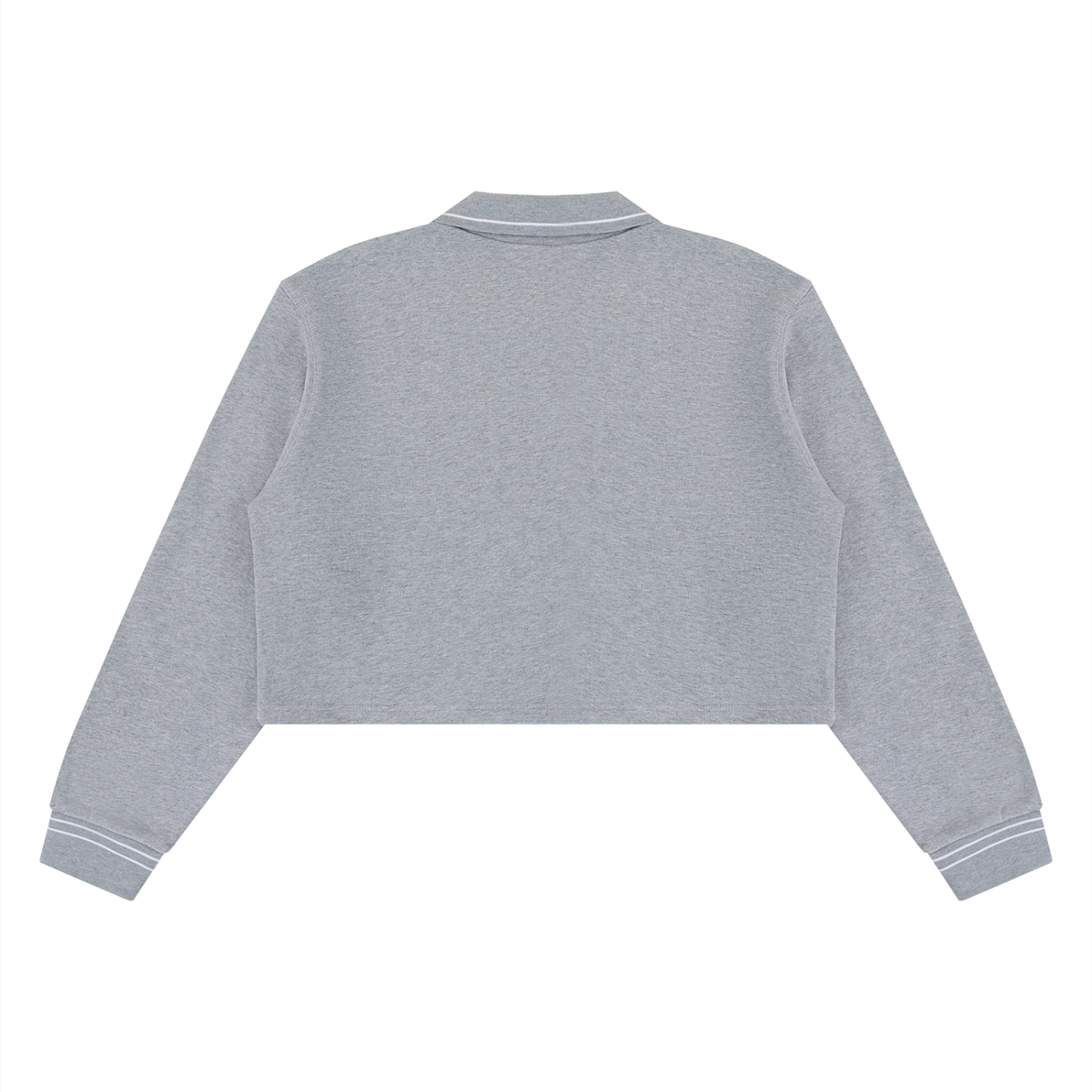 Women's Crop Collared Sweatshirt in flower gray, alternate angle