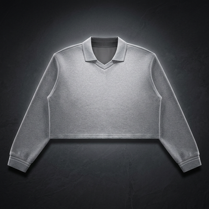 Women's Crop Collared Sweatshirt
