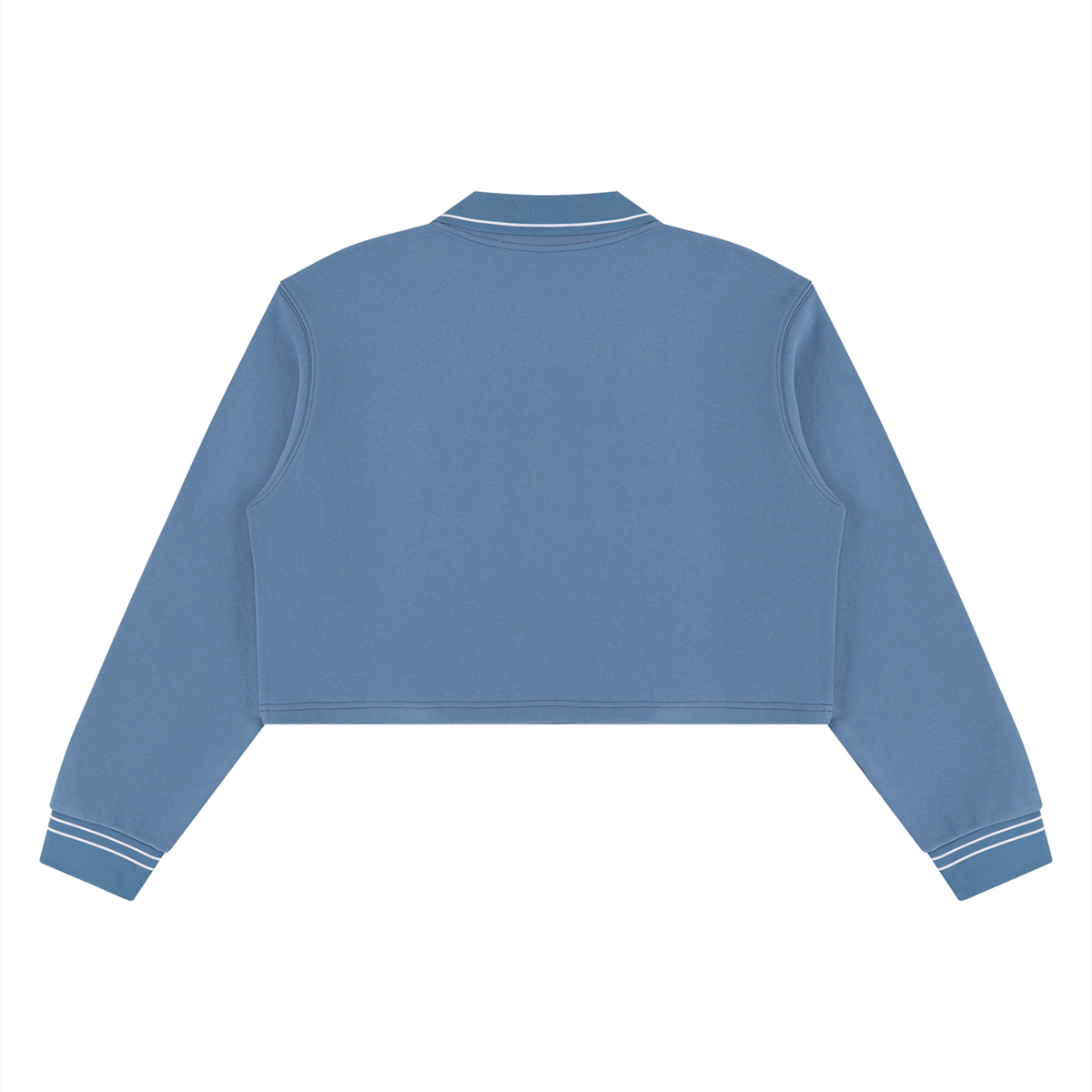 Women's Crop Collared Sweatshirt in haze blue, alternate angle