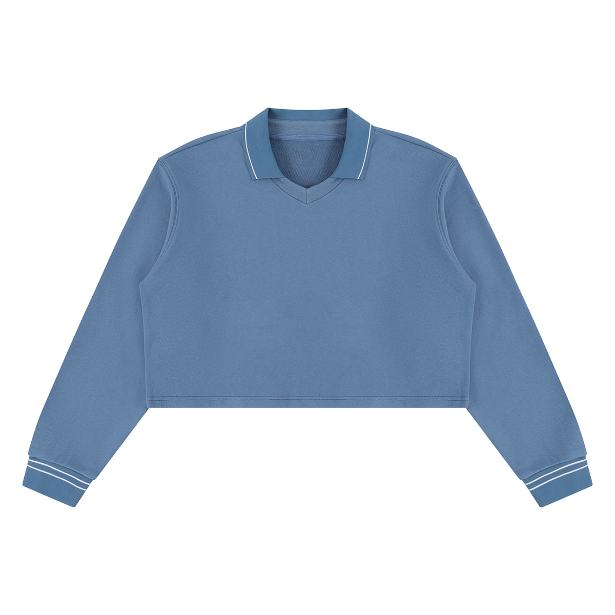 Women's Crop Collared Sweatshirt in haze blue