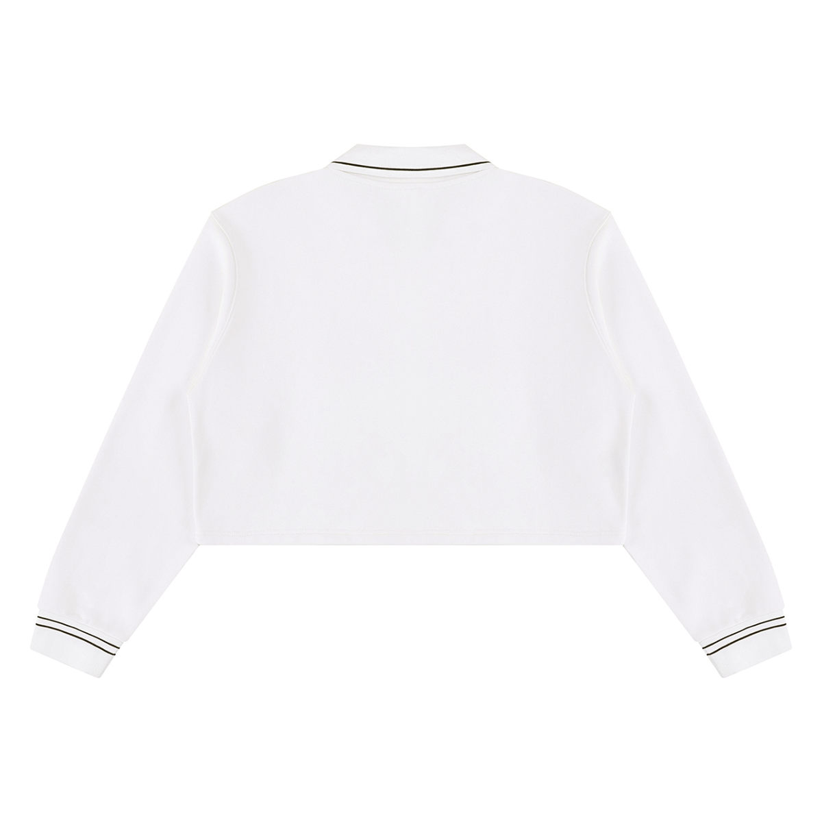 Women's Crop Collared Sweatshirt in white, alternate angle