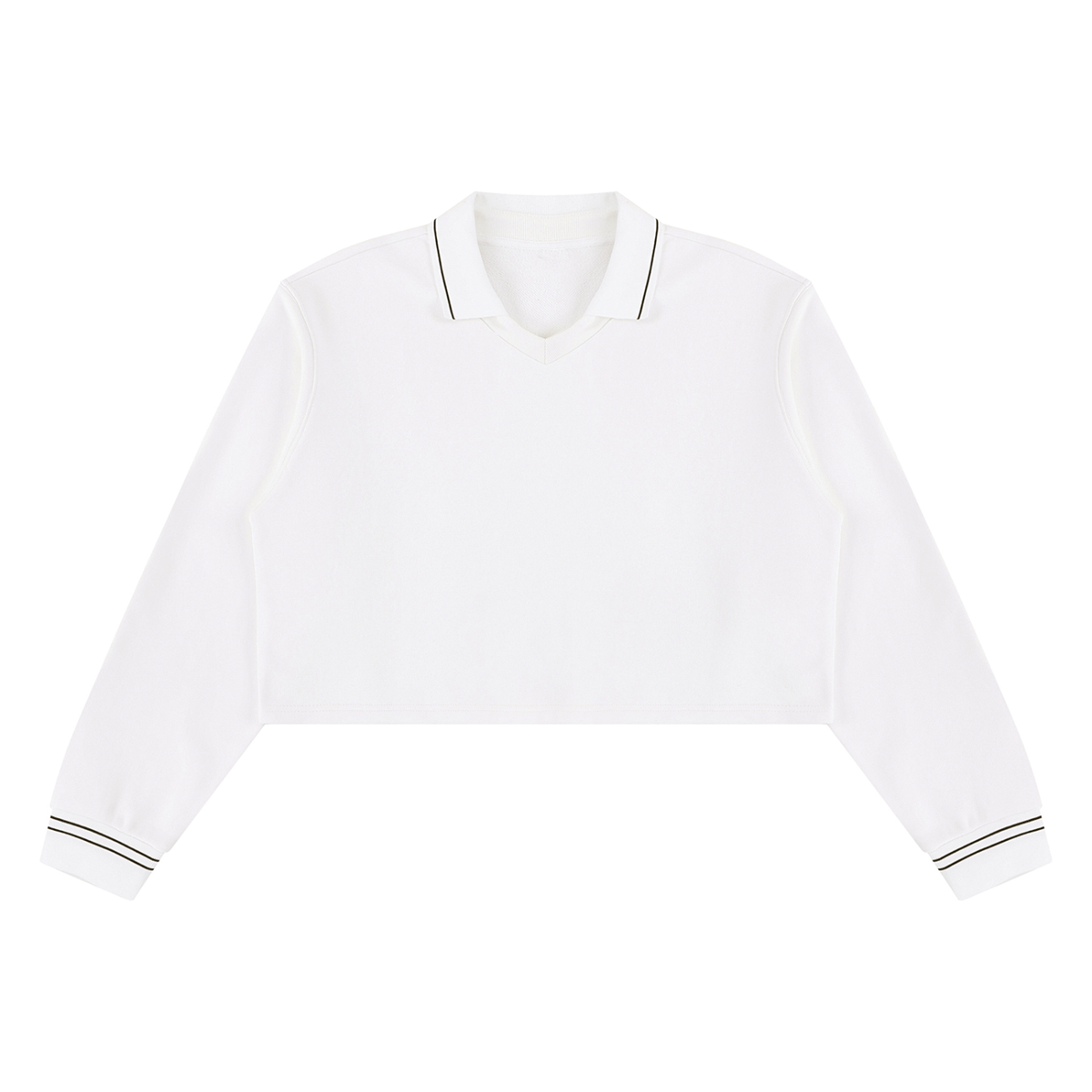 Women's Crop Collared Sweatshirt in white