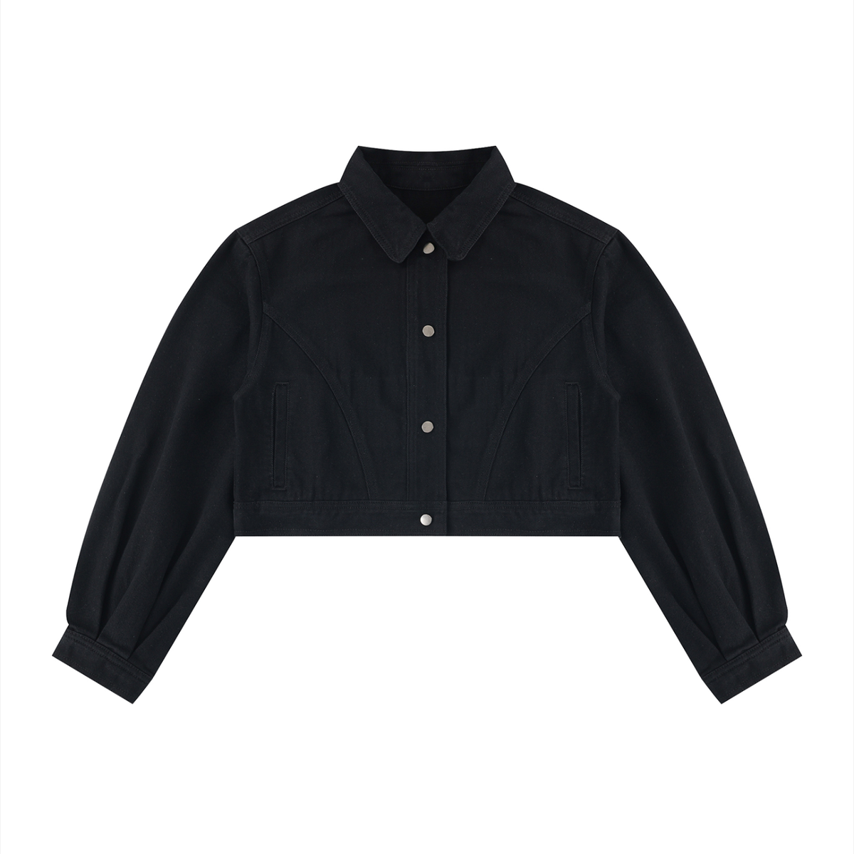 Women's Crop Denim Jacket in black
