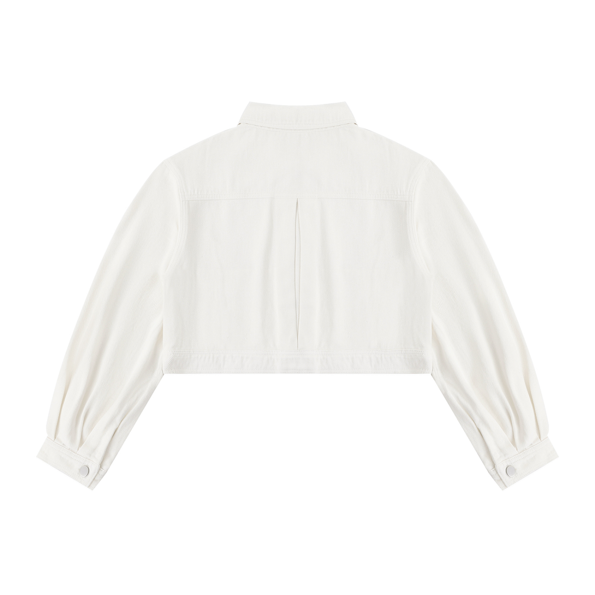 Women's Crop Denim Jacket in white, alternate angle