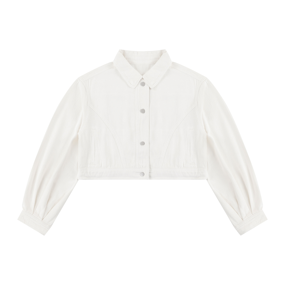 Women's Crop Denim Jacket in white