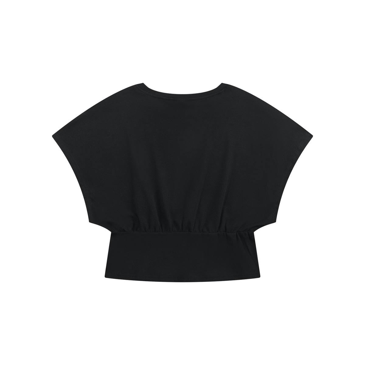 Women's Crop Dolman T-Shirt in black, alternate angle