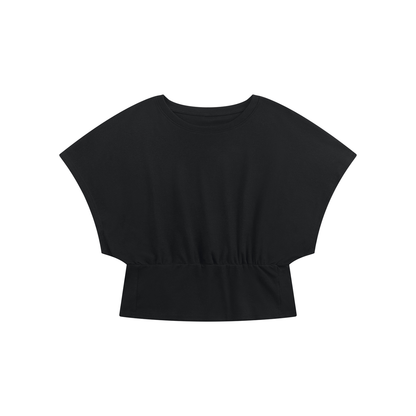 Women's Crop Dolman T-Shirt in black