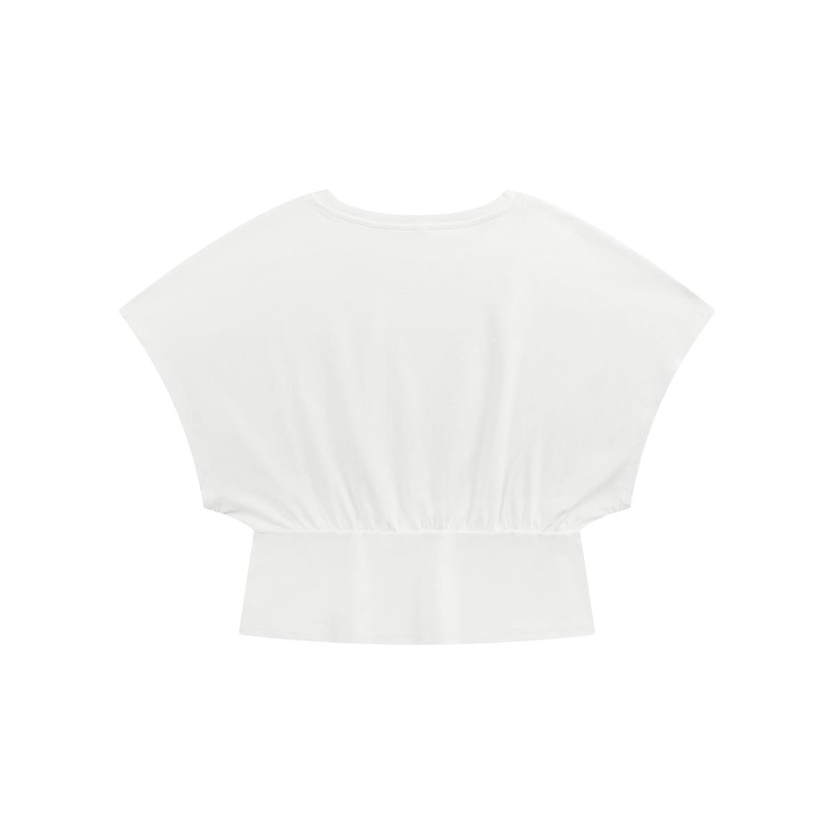 Women's Crop Dolman T-Shirt in white, alternate angle