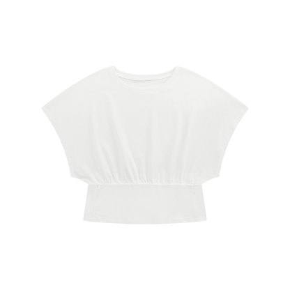 Women's Crop Dolman T-Shirt in white