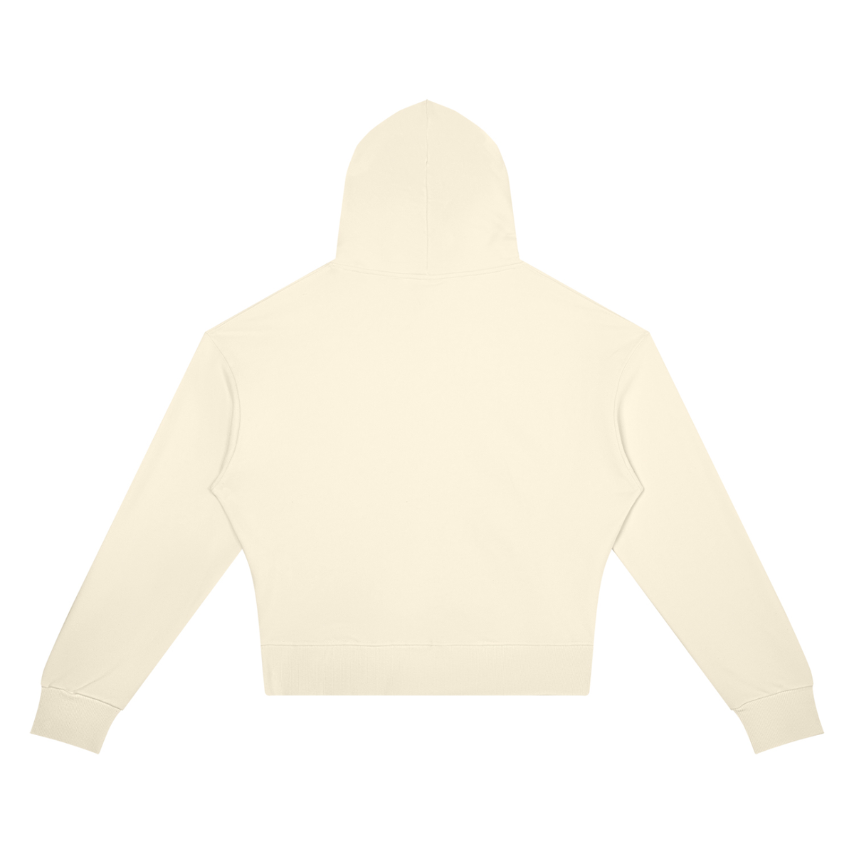 Women's Crop Drop Shoulder Hoodie in apricot, alternate angle