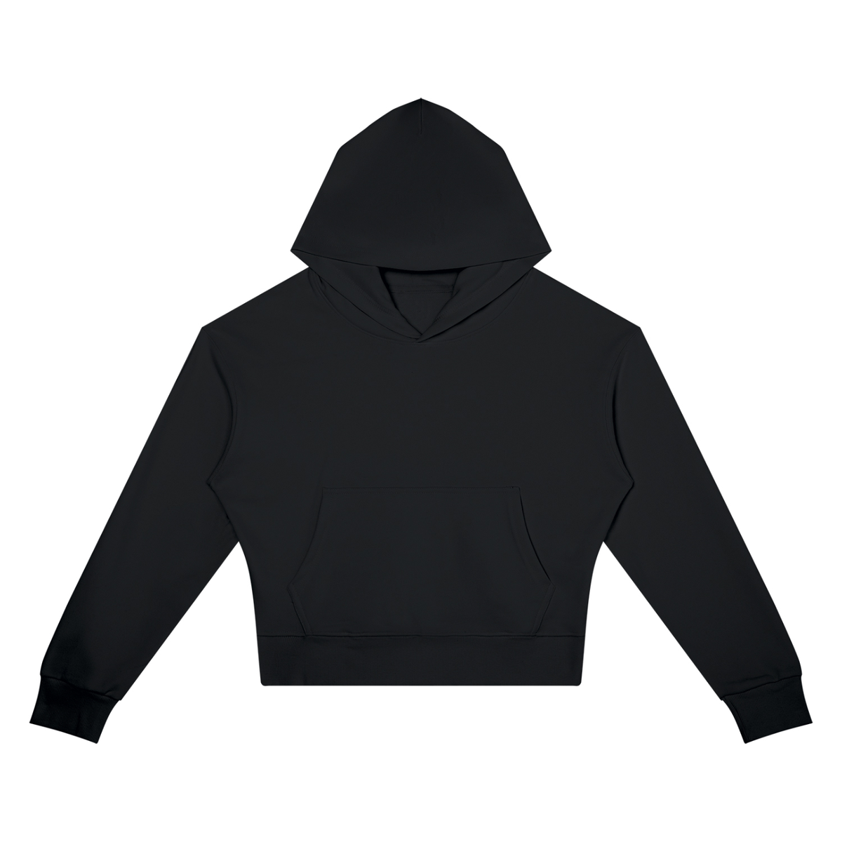 Women's Crop Drop Shoulder Hoodie in black