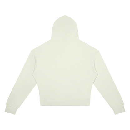 Women's Crop Drop Shoulder Hoodie in light green, alternate angle