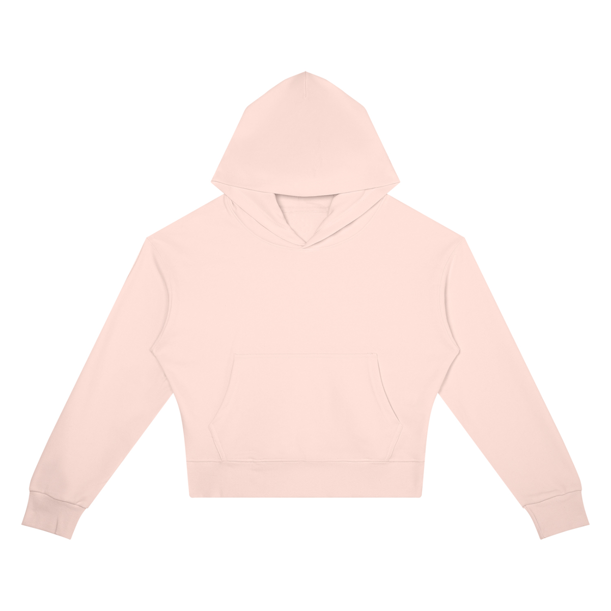 Women's Crop Drop Shoulder Hoodie in light pink