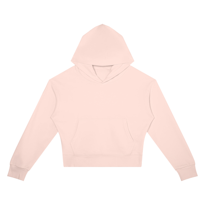 Women's Crop Drop Shoulder Hoodie in light pink