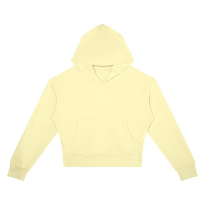 Women's Crop Drop Shoulder Hoodie in light yellow