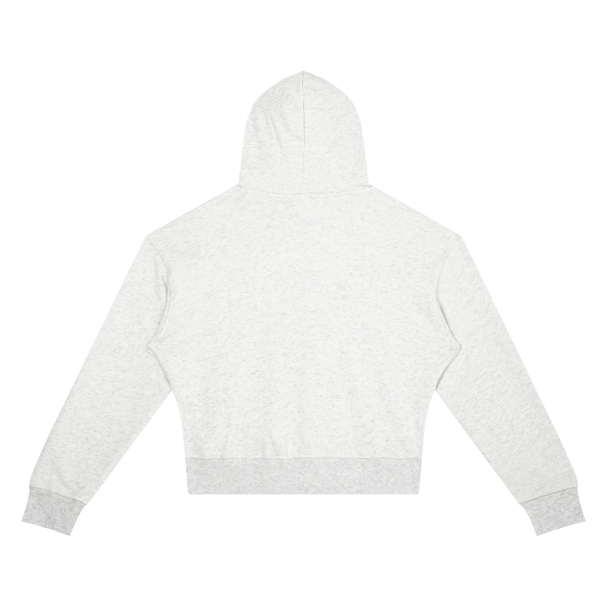 Women's Crop Drop Shoulder Hoodie in oat gray, alternate angle