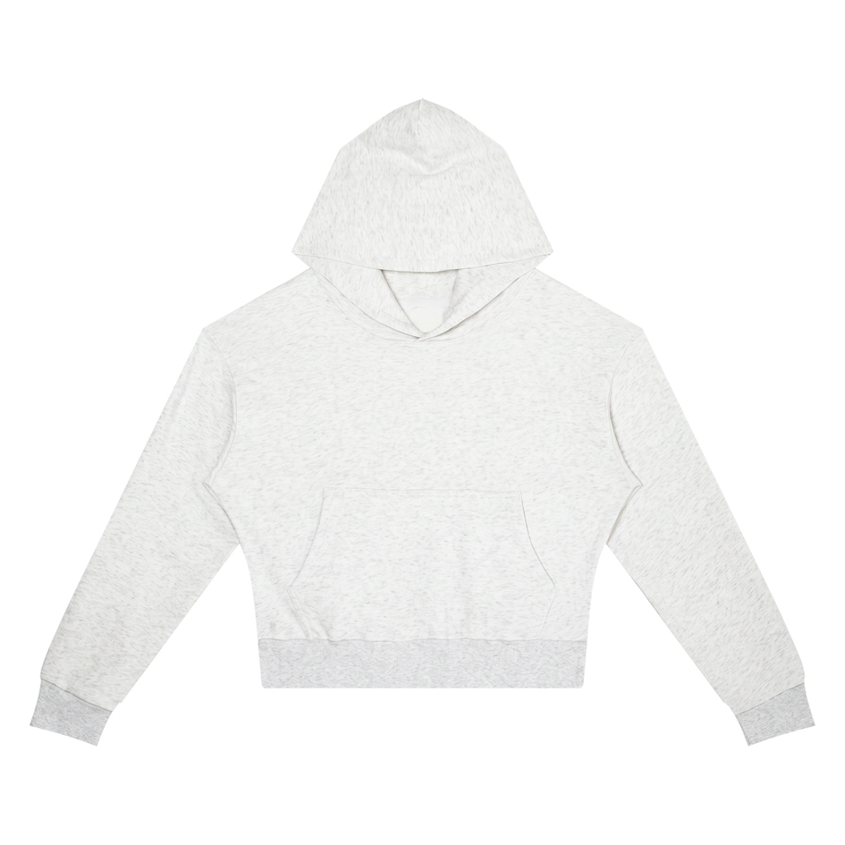 Women's Crop Drop Shoulder Hoodie in oat gray