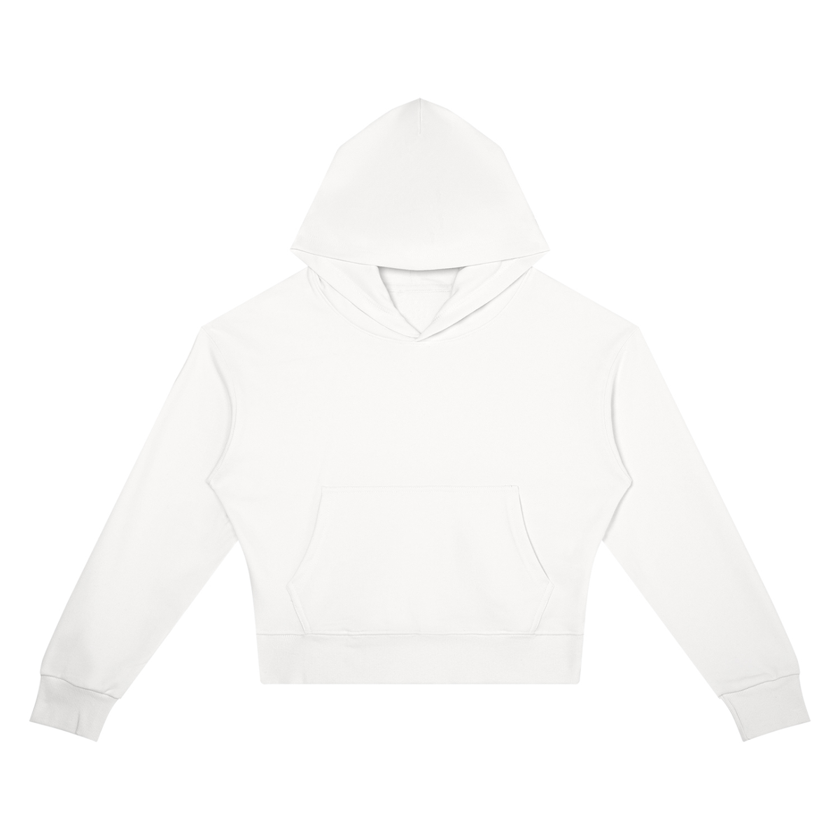 Women's Crop Drop Shoulder Hoodie in white