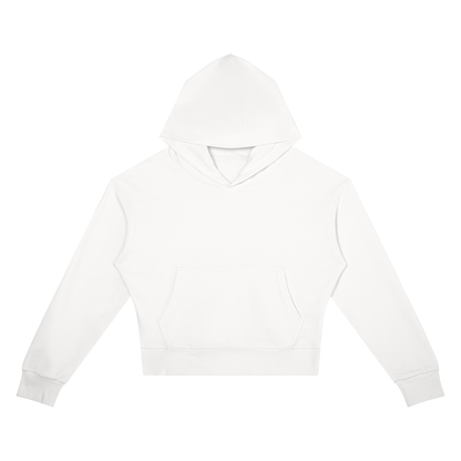 Women's Crop Drop Shoulder Hoodie in white
