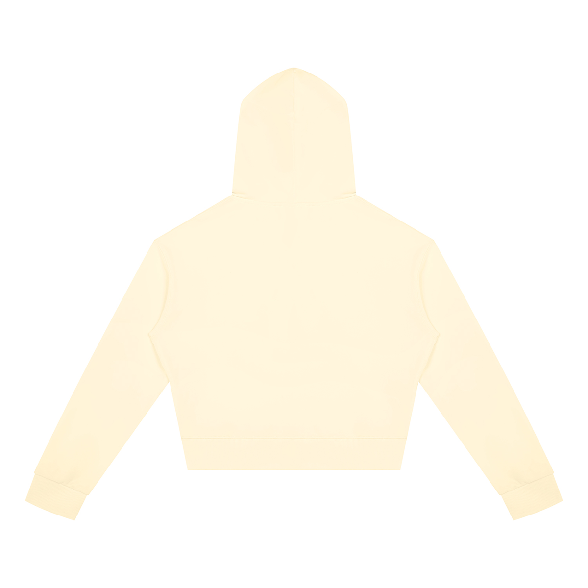 Women's Crop Full Zip Hoodie in apricot, alternate angle