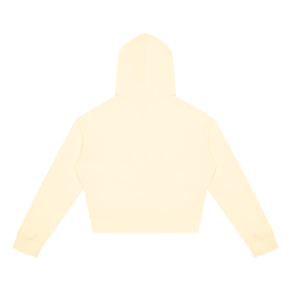 Women's Crop Full Zip Hoodie in apricot, alternate angle