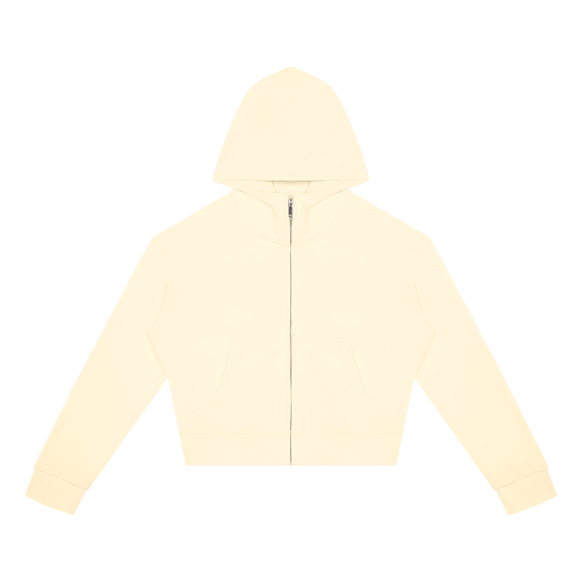 Women's Crop Full Zip Hoodie in apricot