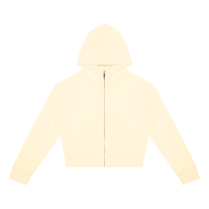 Women's Crop Full Zip Hoodie in apricot