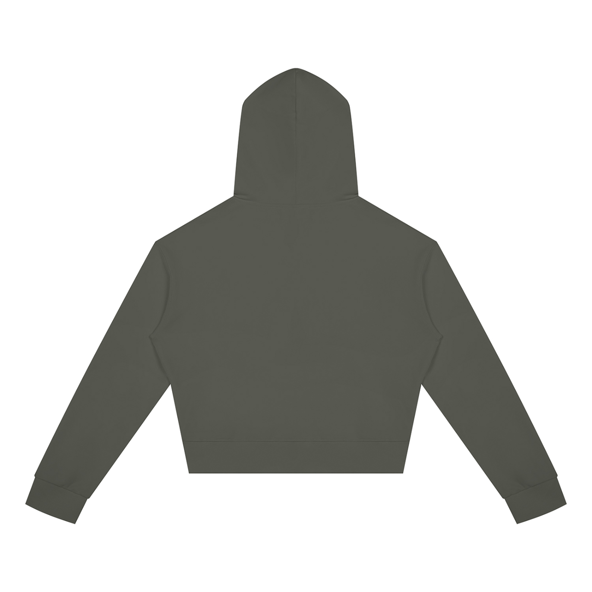 Women's Crop Full Zip Hoodie in dark gray, alternate angle