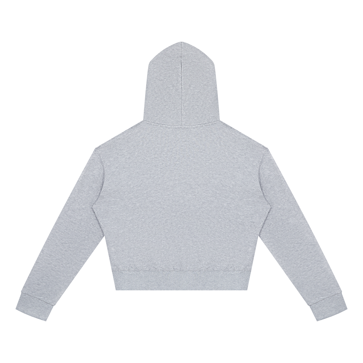 Women's Crop Full Zip Hoodie in flower gray, alternate angle