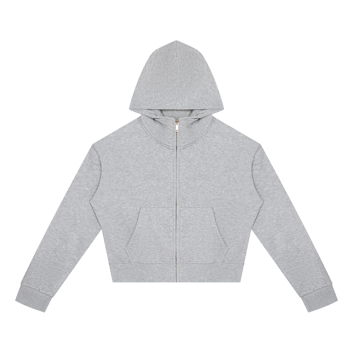 Women's Crop Full Zip Hoodie in flower gray
