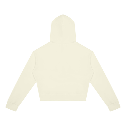 Women's Crop Full Zip Hoodie in light green, alternate angle