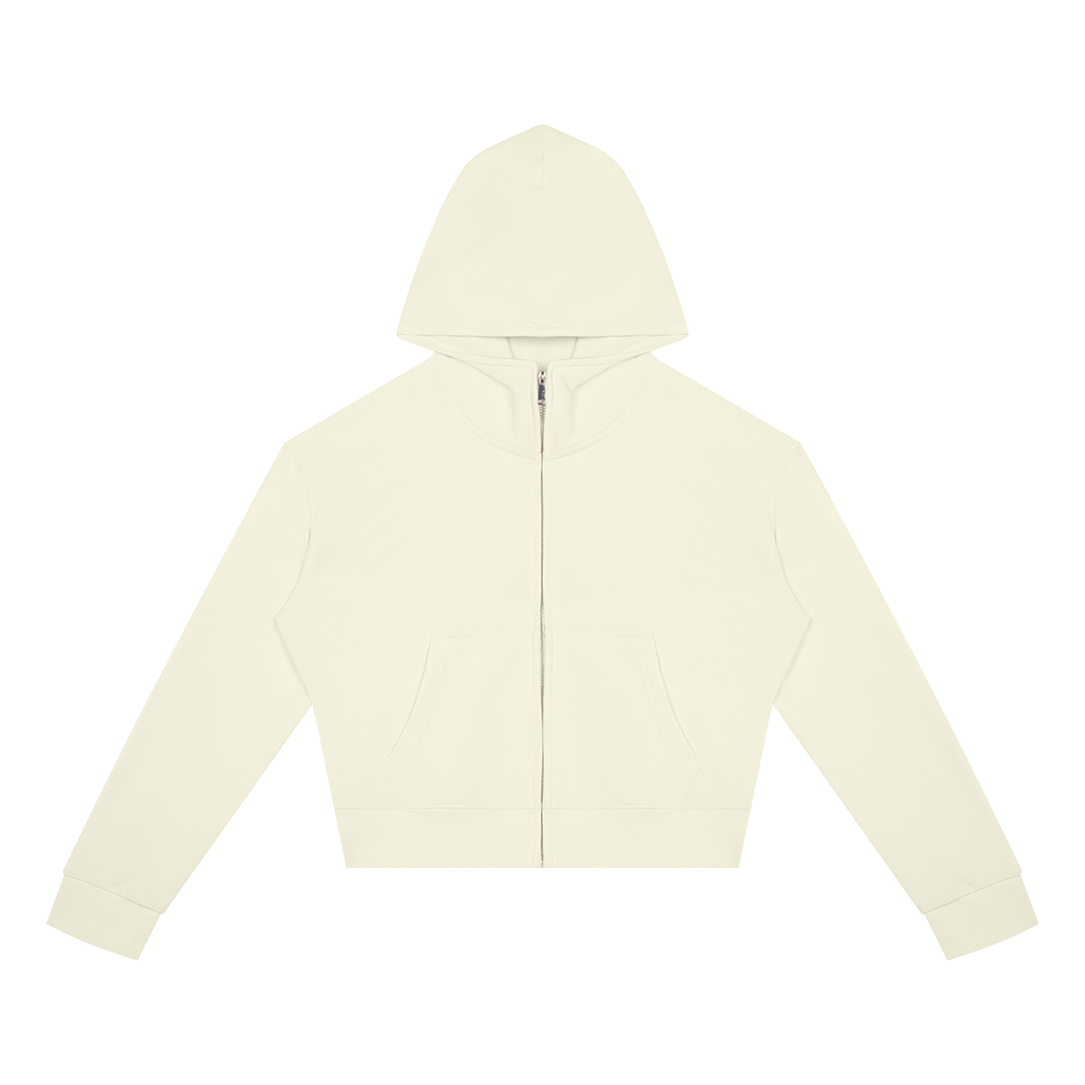 Women's Crop Full Zip Hoodie in light green