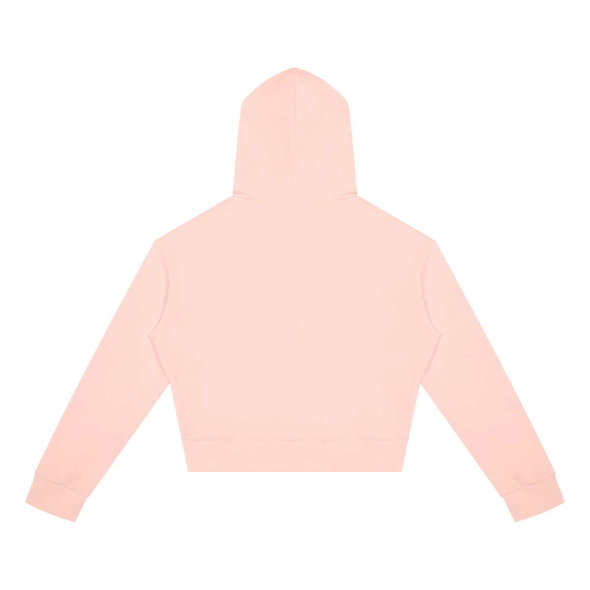 Women's Crop Full Zip Hoodie in light pink, alternate angle