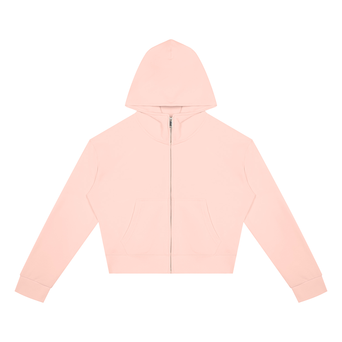 Women's Crop Full Zip Hoodie in light pink