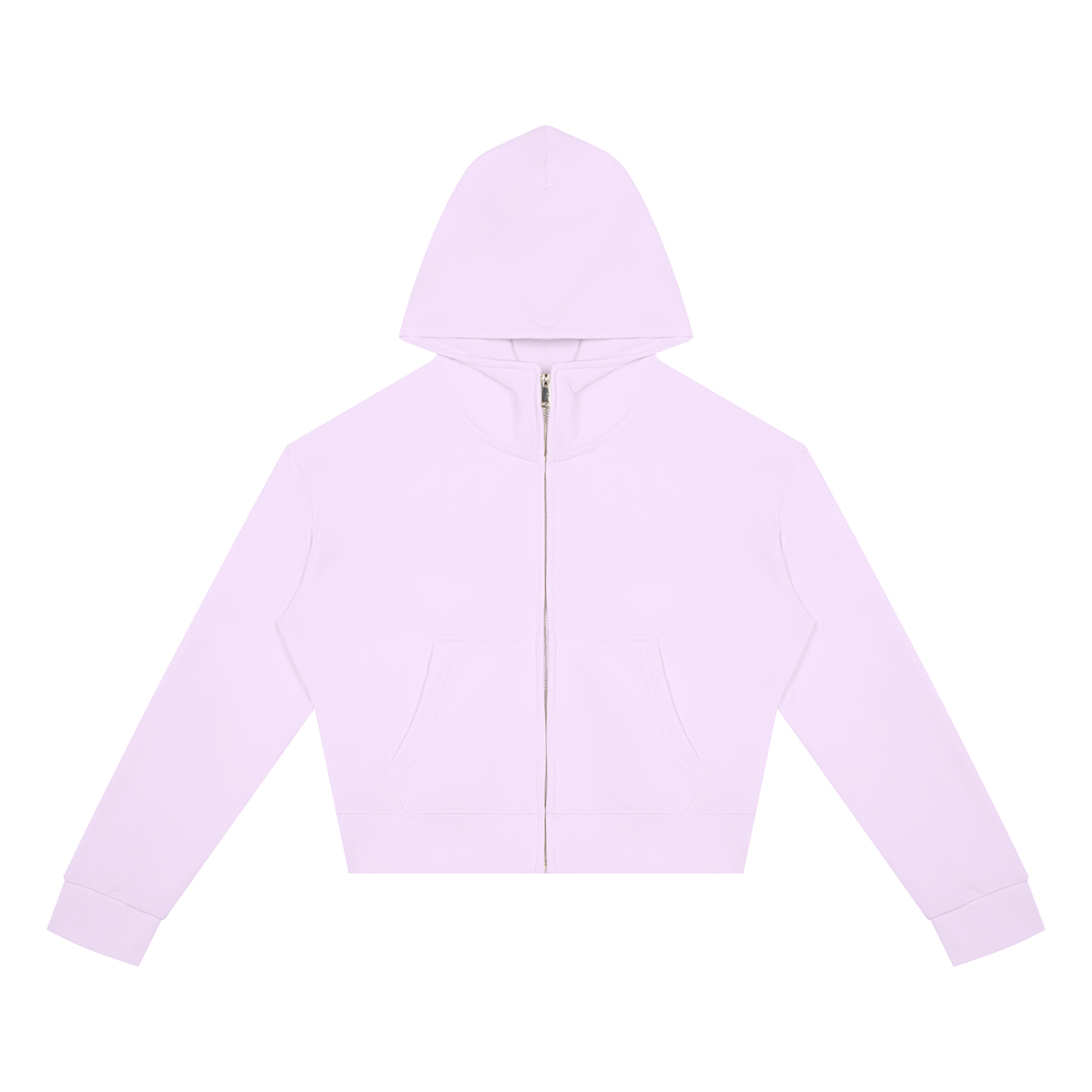 Women's Crop Full Zip Hoodie in light purple