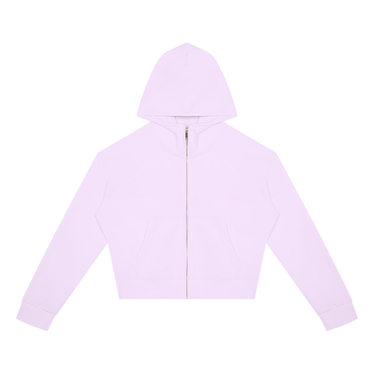 Women's Crop Full Zip Hoodie in light purple