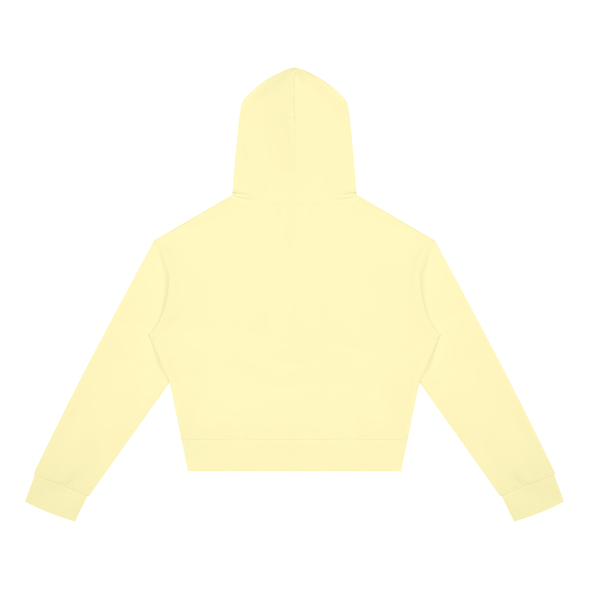 Women's Crop Full Zip Hoodie in light yellow, alternate angle