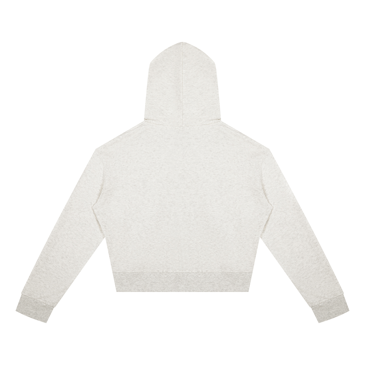 Women's Crop Full Zip Hoodie in oat gray, alternate angle