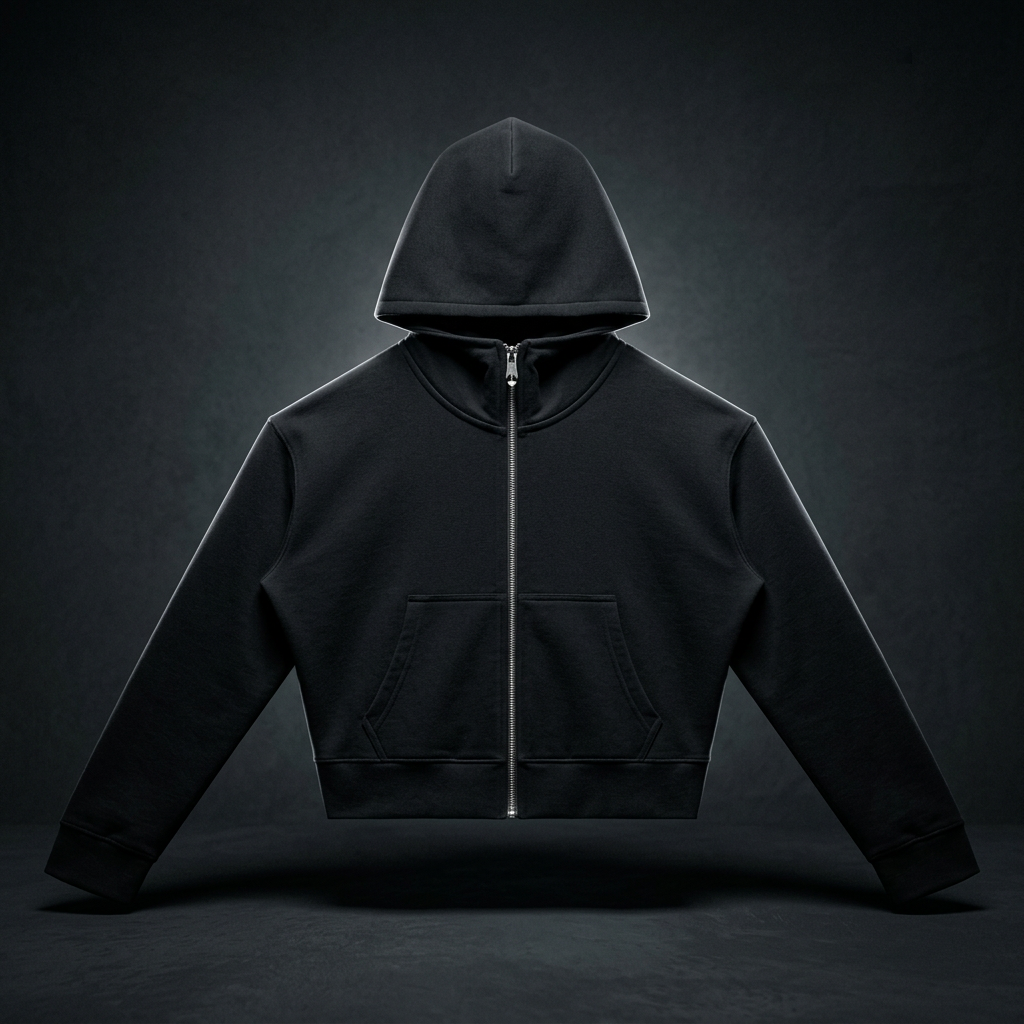 Women's Crop Full Zip Hoodie, view 1