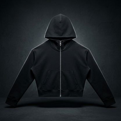 Women's Crop Full Zip Hoodie, view 1