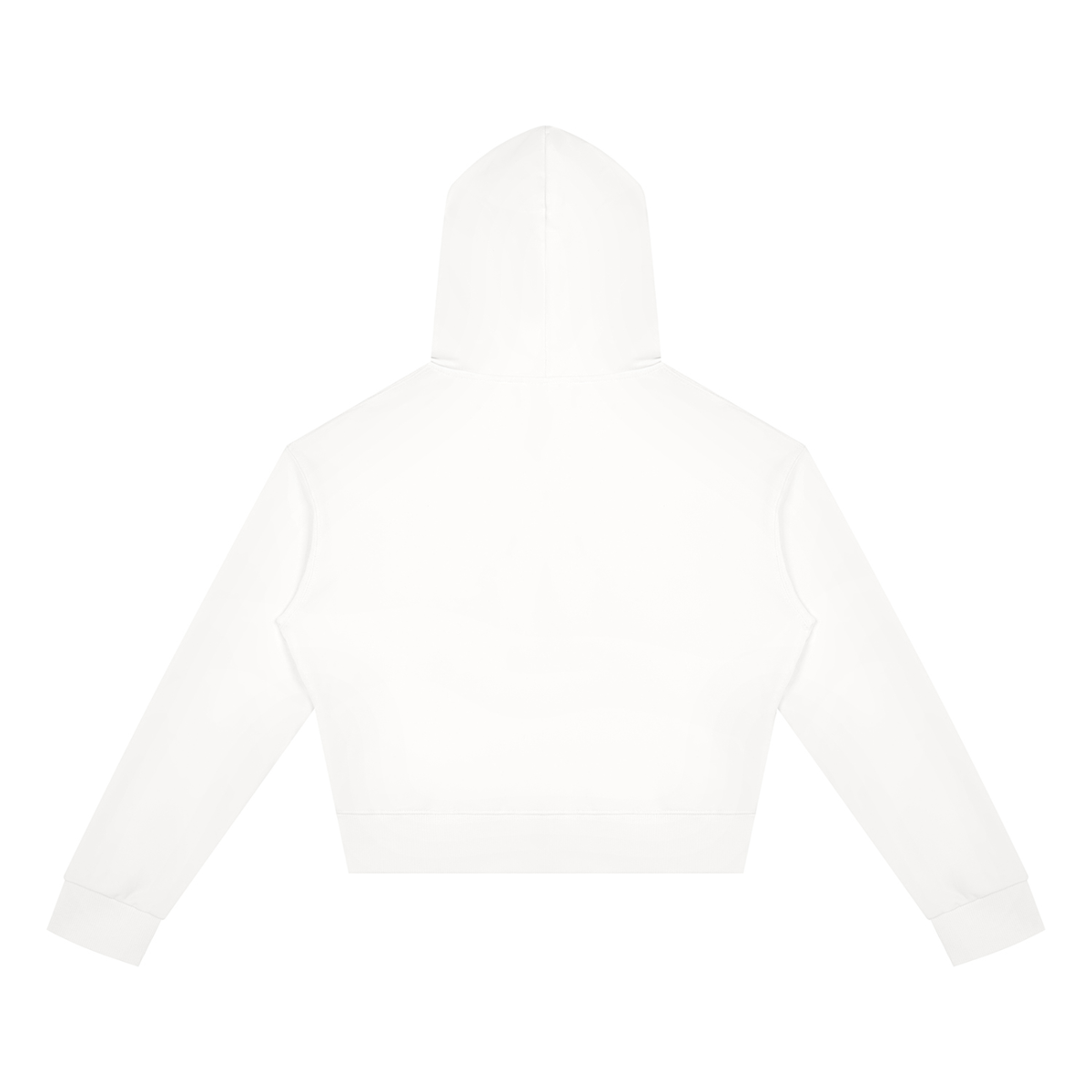 Women's Crop Full Zip Hoodie in white, alternate angle