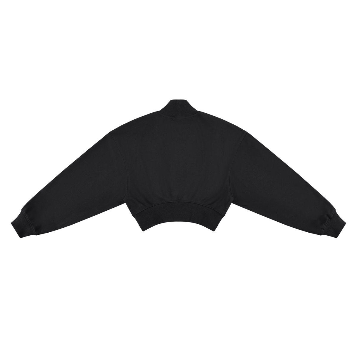 Women's Crop Mock Neck Sweatshirt in black, alternate angle
