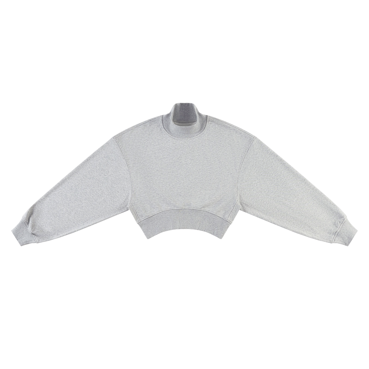 Women's Crop Mock Neck Sweatshirt in gray