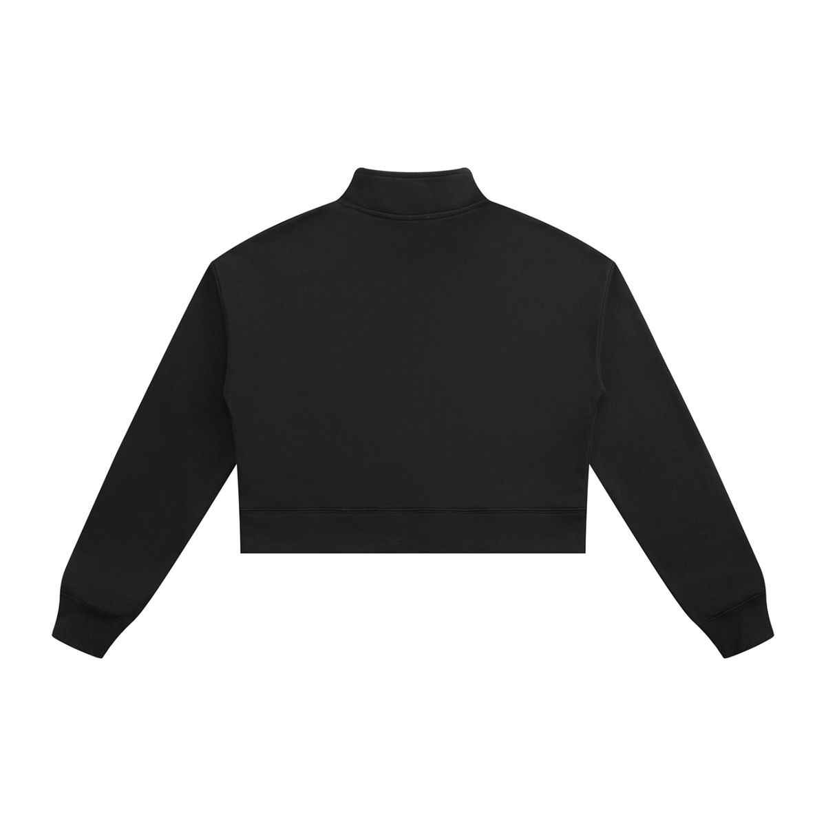 Women's Crop Quarter-Zip Sweatshirt in black, alternate angle