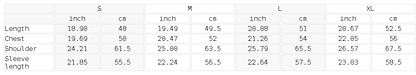 Size chart for the Women's Crop Quarter-Zip Sweatshirt