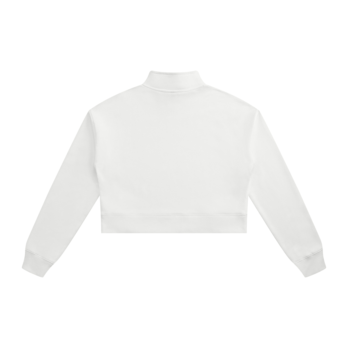 Women's Crop Quarter-Zip Sweatshirt in white, alternate angle