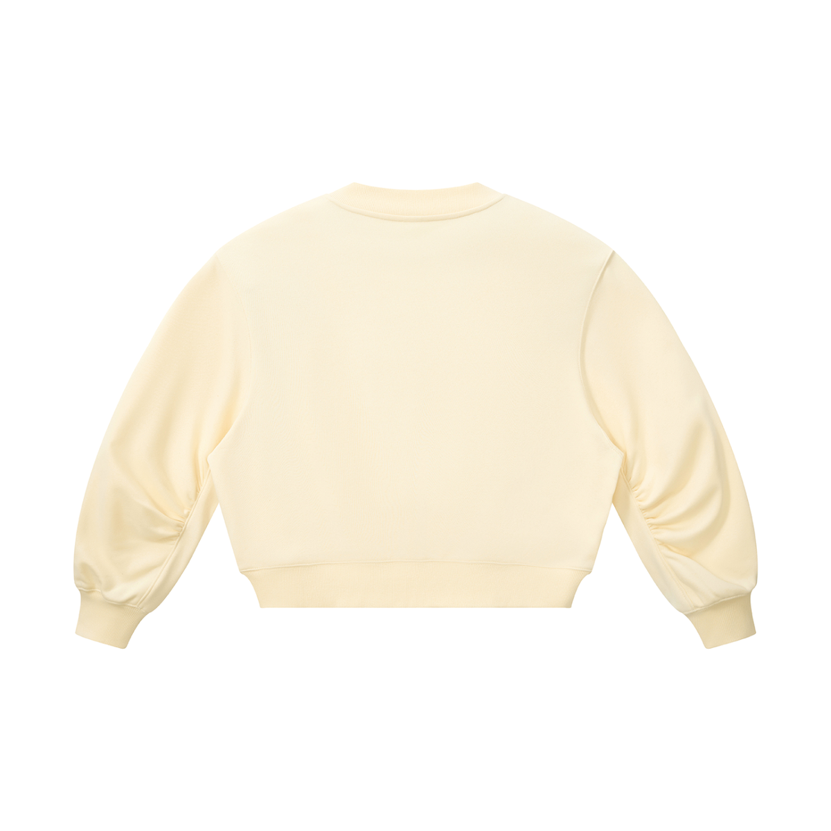 Women's Crop V-Neck Sweatshirt in apricot, alternate angle