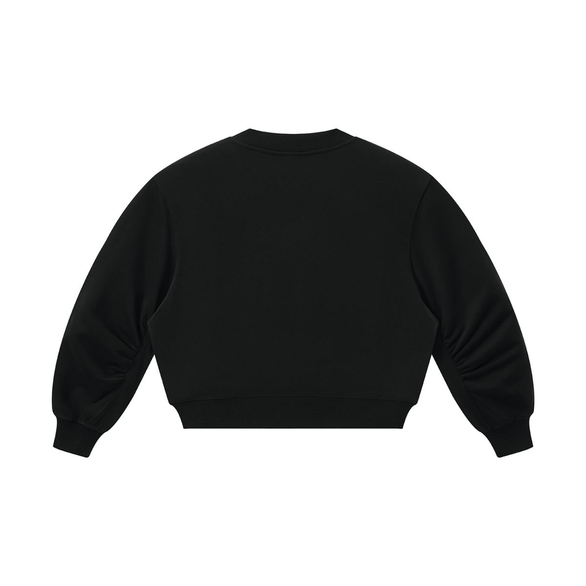 Women's Crop V-Neck Sweatshirt in black, alternate angle