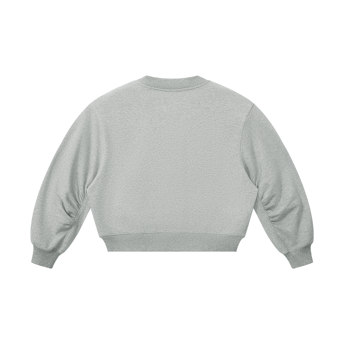 Women's Crop V-Neck Sweatshirt in flower gray, alternate angle